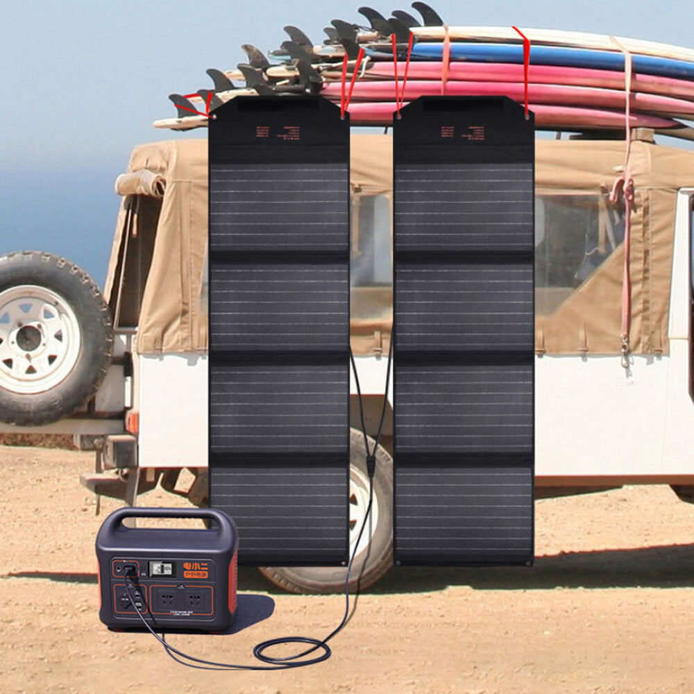 200W 5V Foldable Solar Panel USB Monocrystalline Parallel Battery Charger for 1000W Power Station Outdoor Backpack Camping Hiking Charging