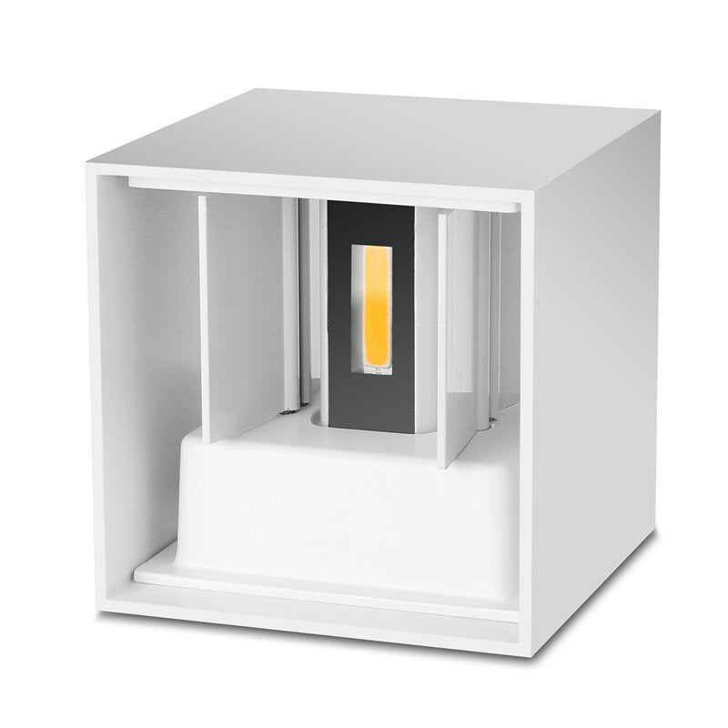 AC 220V Waterproof 7W Aluminum Cube COB LED Wall Lamp Light Modern Home Lighting