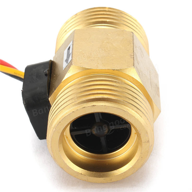 G3/4 Inch Liquid Water Flow Sensor Switch Copper Hall Effect Flow Meter Meter
