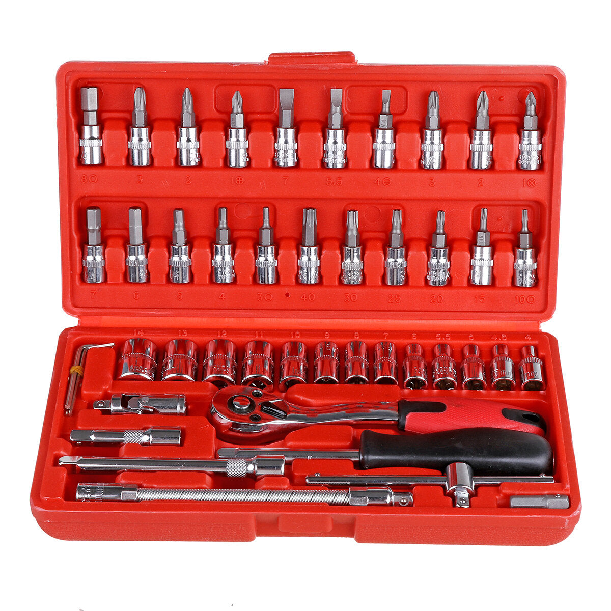 12/46/53pcs 24/27 Teeth Ratchet Wrench Socket Set Hardware Car Boat Motorcycle Repairing Kit Vanadium Tools
