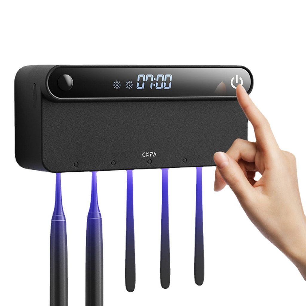 UV Light Toothbrush Sterilizer Holder Cleaner Automatic Toothpaste Dispenser