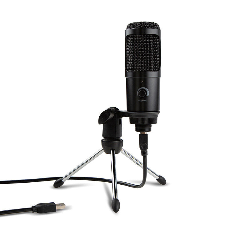 metal usb condenser recording microphone gaming for laptop windows cardioid studio vocals voice skype chatting podcast