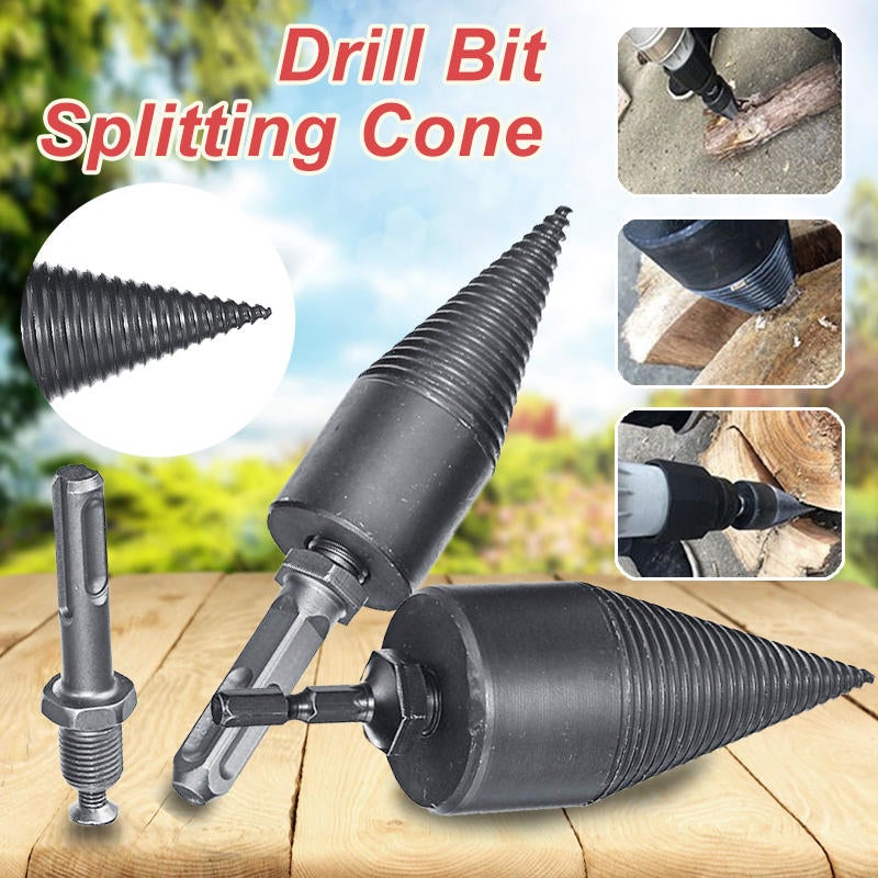 High Speed Wood Separator Spiral Cone Household Firewood Splitter Drill Bit