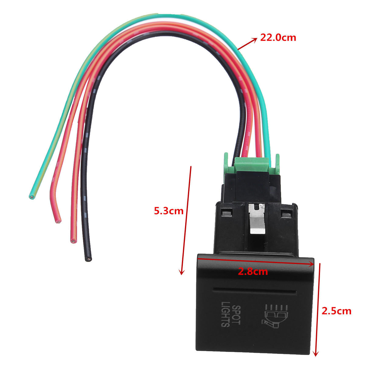 For VW Amarok Amrok Pickup LEFT Push Button Switch Red Spot/Driving Light LED Light Bar On-Off Switch DC 12V 3A