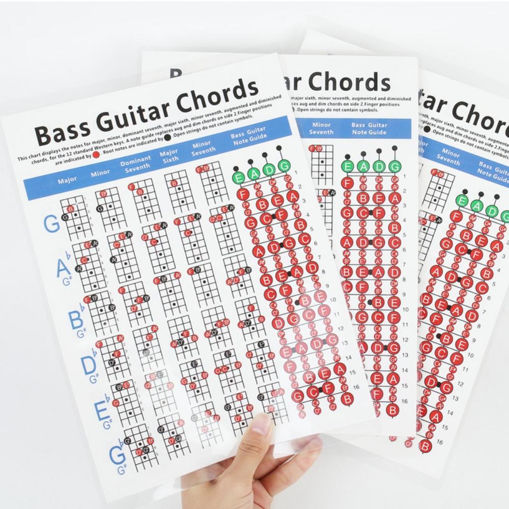 Hord-1.2 Four-String Electric Bass String Spectrum Guitar Chord Chart for Fingering Practice