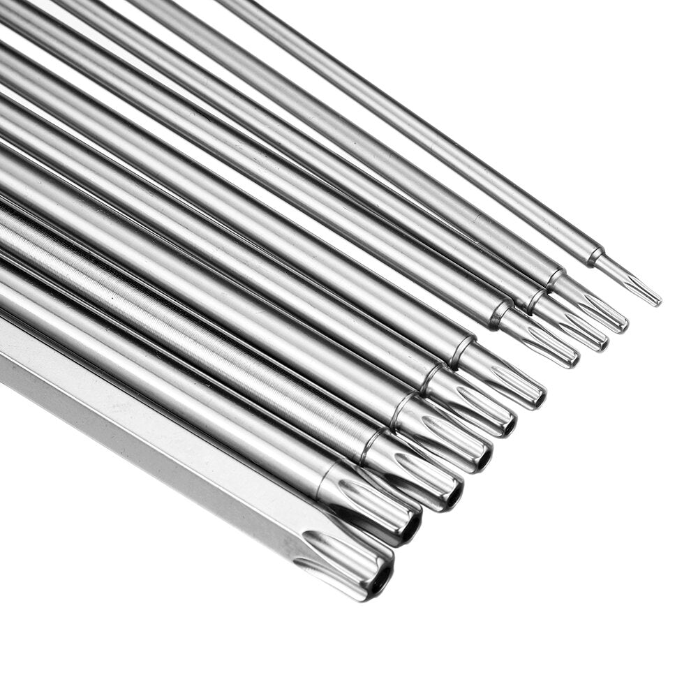 10Pcs S2 Alloy Steel T6-T40 150mm Magnetic Torx Screwdriver Bits 1/4 Inch Hex Shank