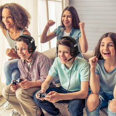 Gaming Headset LED Lights Noise Canceling Mic Wired Stereo Gaming Headphones Headset for PS4 Xbox Switch PC Laptop