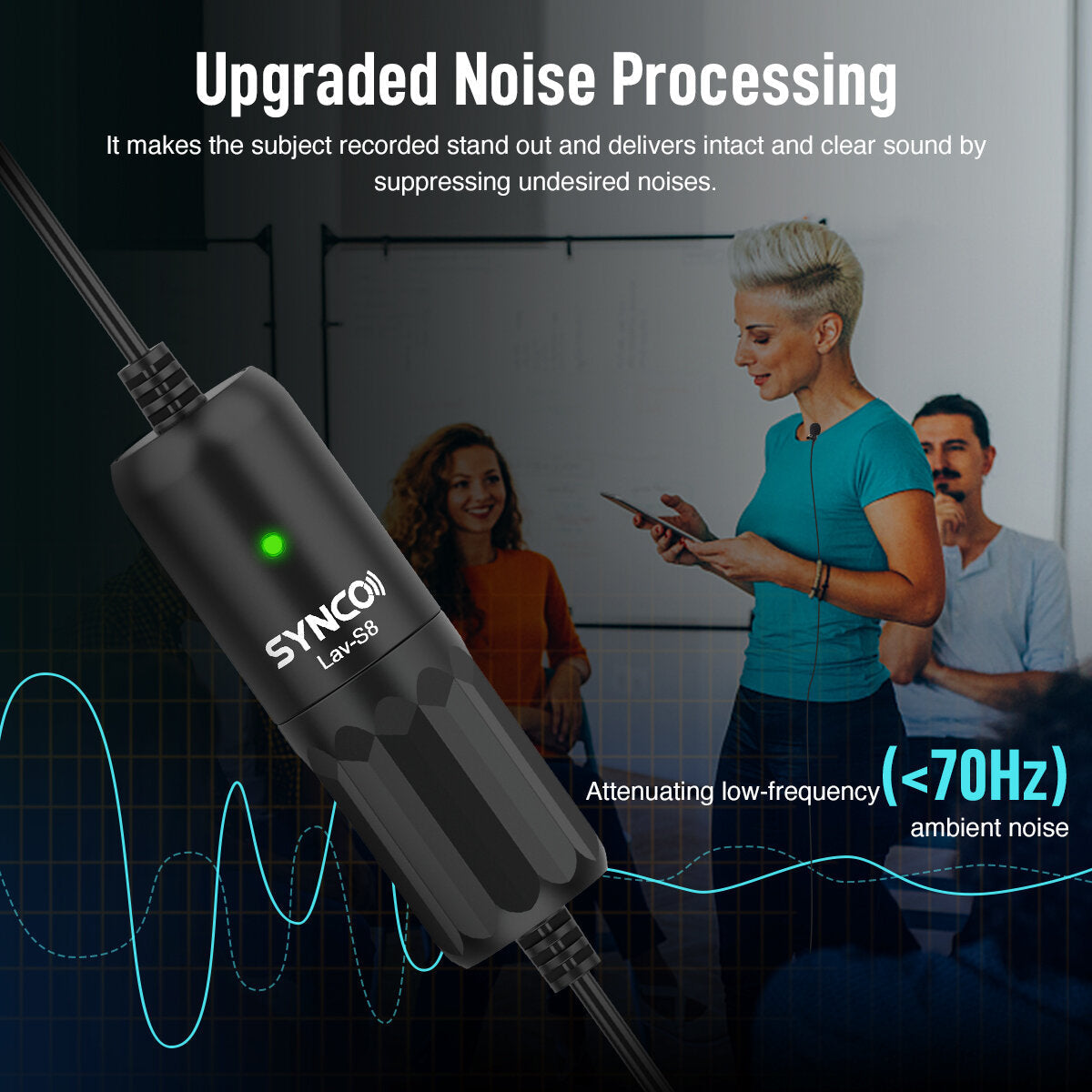 Omnidirectional Condenser Lavalier Microphone with 8M Long Cable for Smartphone Camera Tablet Recording