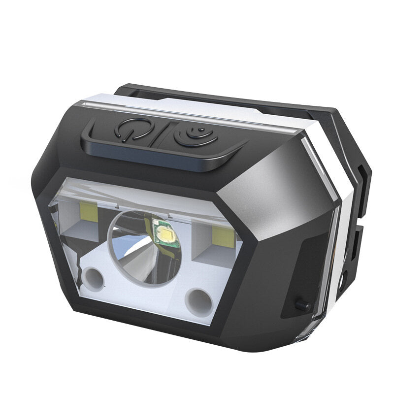 650LM XPE+SMD Smart Sensor Mini Headlamp 2Modes USB Rechargeable Waterproof Outdoor Riding Fishing Headlamp