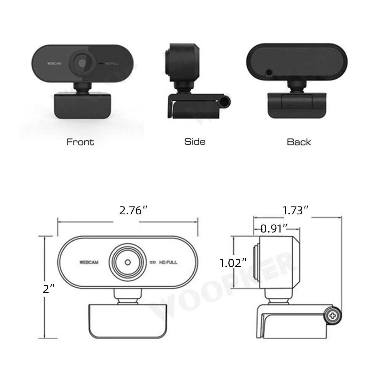 Webcam with Microphone Full HD 1080P Streaming Camera for Macbook