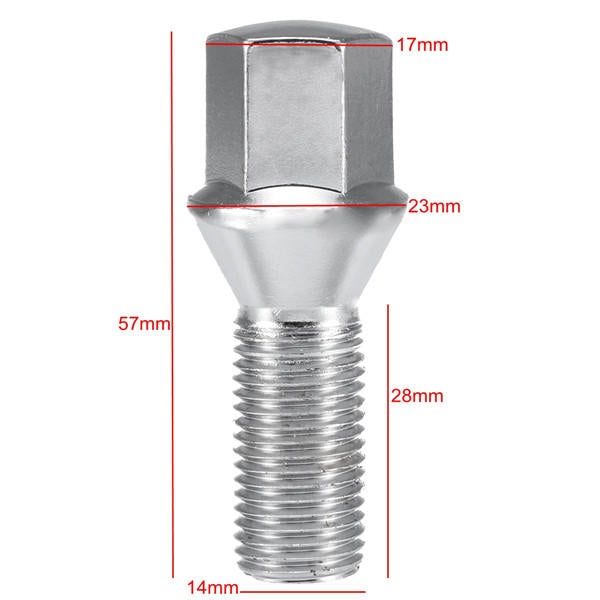 Alloy Wheel Bolts Nut Lug Tapered For VW Transporter