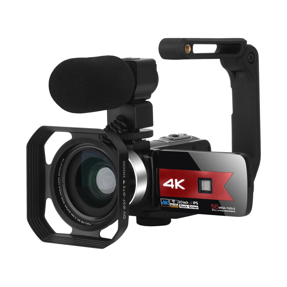 Zoom 4K Video Camera Camcorder for Youtube Live Stream Broadcast IR Night Vision 6MP 16X HD DV Video Recorder Digital Camera Anti-shake With Mic