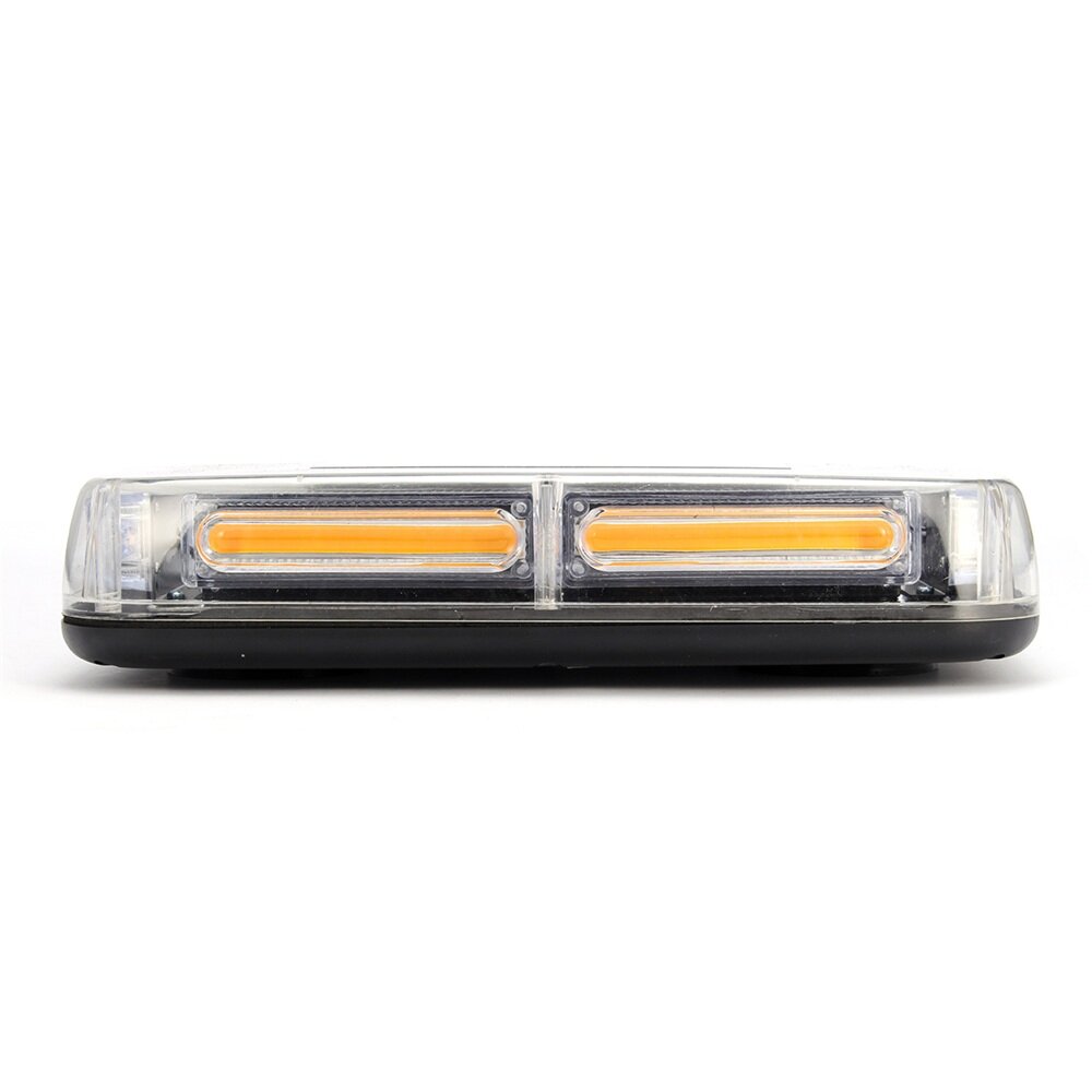 Amber 6 COB LED 18W Enforcement Emergency Hazard Beacon Warning Police LED Mini Bar Strobe Light with Magnetic Base 13 FT Cable
