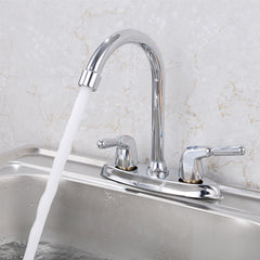Steel Kitchen Fixed Mixer Tap 2 Handle Hot Cold Sink Sprayer