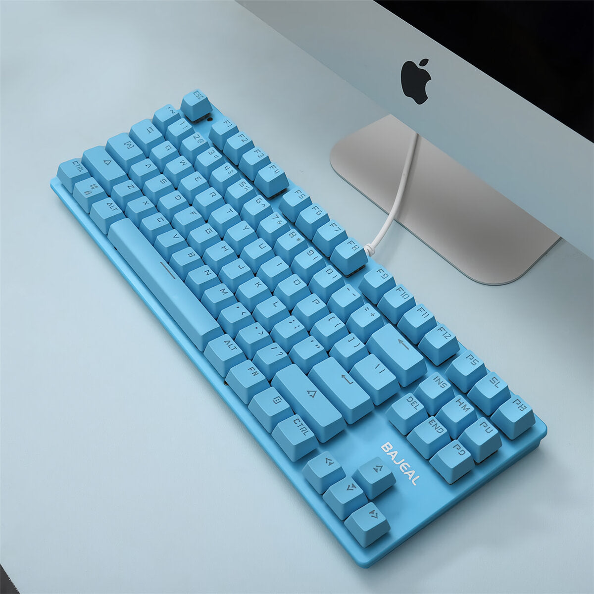 87 Keys Mechanical Keyboard USB Wired Hot Swappable Blue Swtich Colorful LED Backlight Gaming Keyboard for Gaming Typing Office