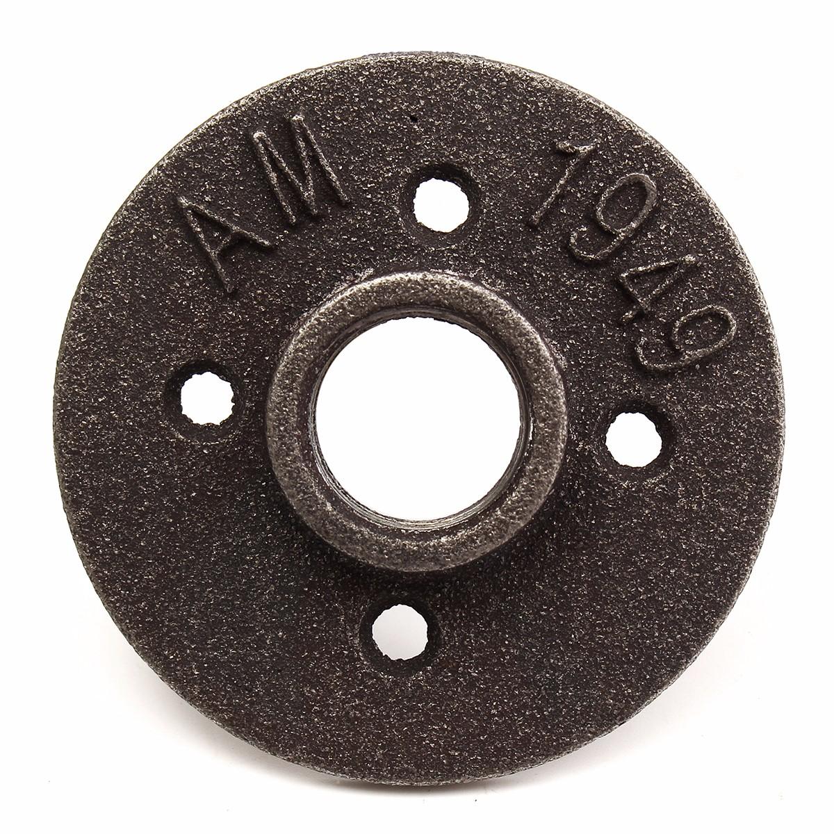 50pcs 3/4 Inch Black Malleable Iron Floor Flange Fitting Pipe NPT Antique Wall Flange Seat