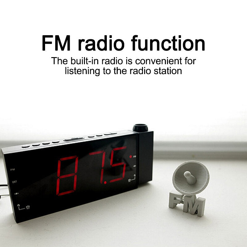 Multi-function Projection Clock FM Radio Alarm Clock LED Digital Display With Snooze Function for Bedroom