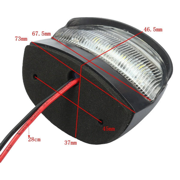2W 10-30V 4LED Trailer License Plate Light for Truck Lorry Caravan White