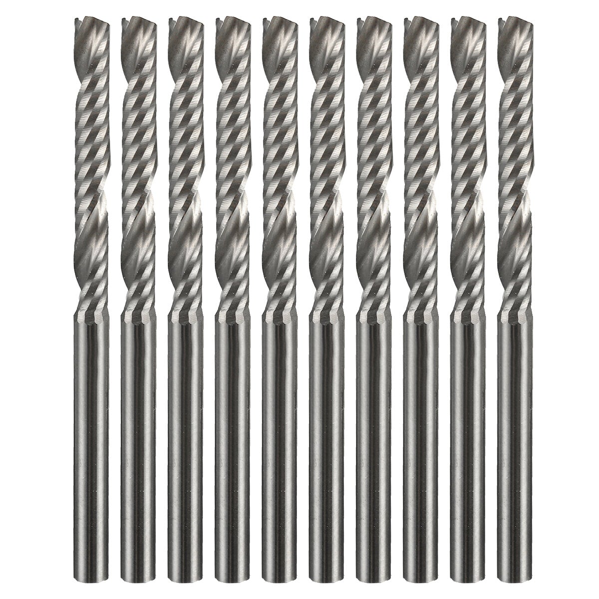 10pcs 1/8 Inch Shank End Mill Cutter 1 Flute Carbide Spiral Milling Cutter