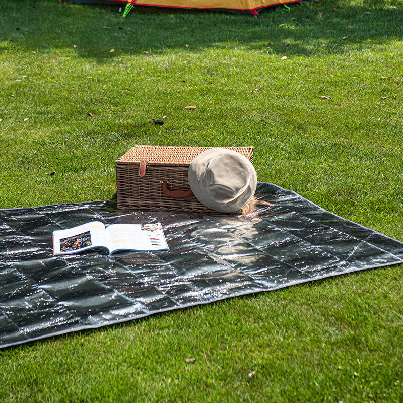 125/160/180x200cm Multifunction Picnic Mat 3 Layers Waterproof Aluminum Foil Mat Sunshading Canopy