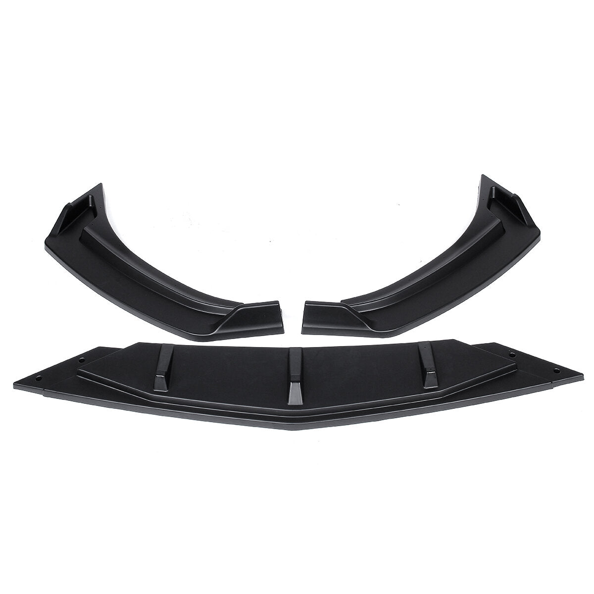 3Pcs Matte Black Car Front Bumper Splitter Lip Diffuser Body Kit Spoiler Guard Protection