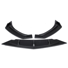 3Pcs Matte Black Car Front Bumper Splitter Lip Diffuser Body Kit Spoiler Guard Protection