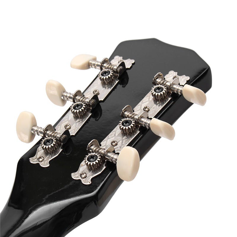 38 Inch Wooden Angled Acoustic Guitar 6 Color Folk Guitar with Storage Bag Gift for Beginner