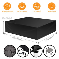 Garden Furniture Covers 420D Oxford Fabric Rectangular/Oval Cover, Windproof and Anti-UV, for Sofas and Chair Gard