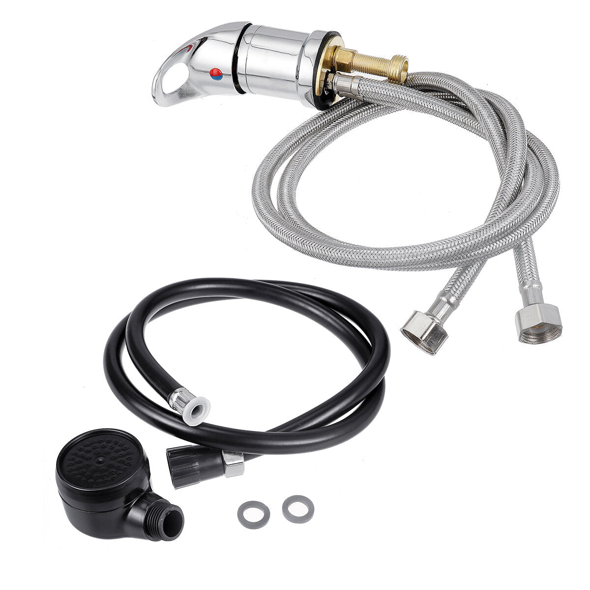 Shampoo Bowl Hair Hot Cold Faucet Handle With Shower Head Hose Beauty Salon