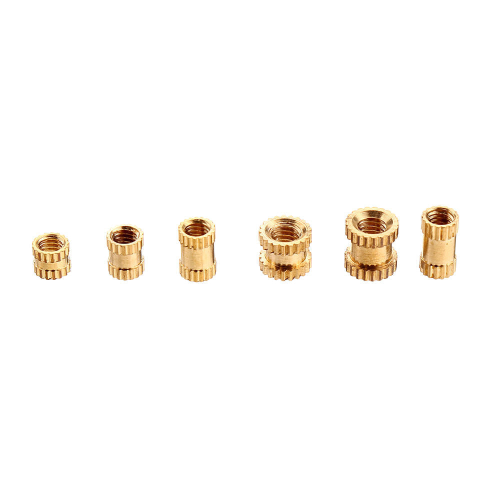 200Pcs M2/M2.5/M3 Knurled Brass Threaded Insert Nut Female Thread Embedment Nuts Assortment