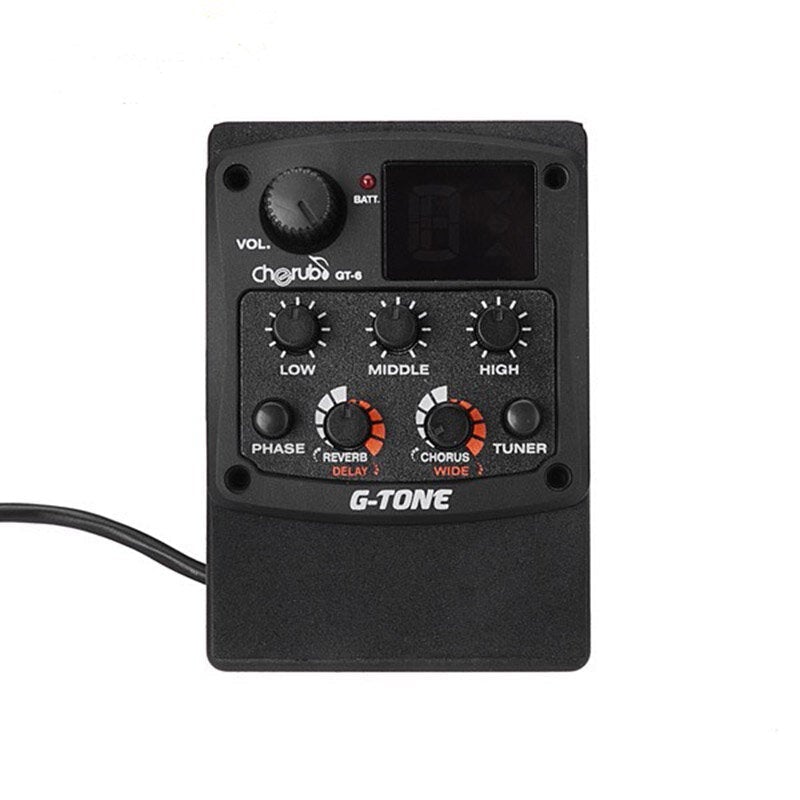 Acoustic Guitar Preamp Piezo Pickup Reverb Delay Chorus 3 Band EQ Equalizer LCD Tuner Effect for Guitar Pickups Part