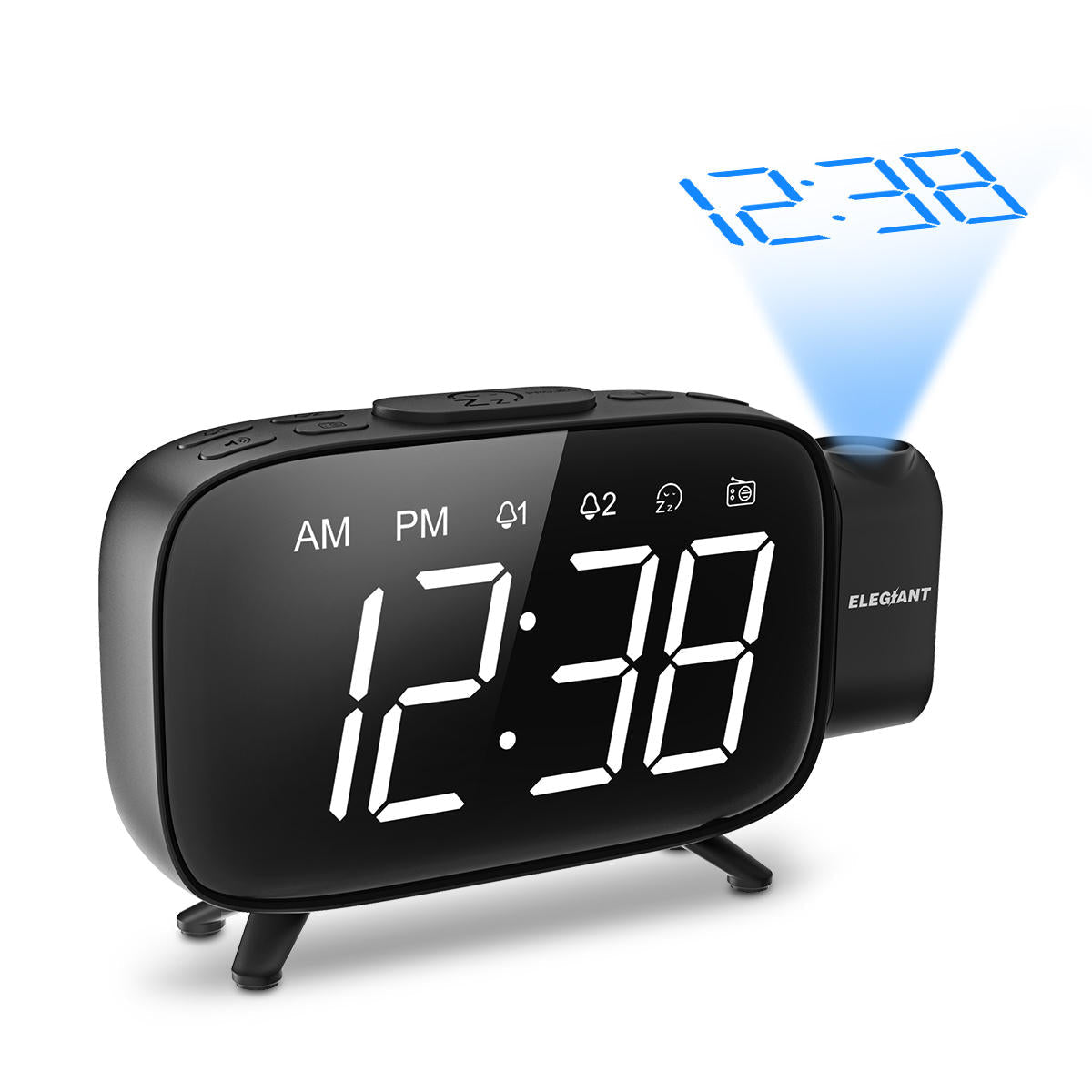 Digital LED Projector Projection FM Radio Snooze Alarm Clock