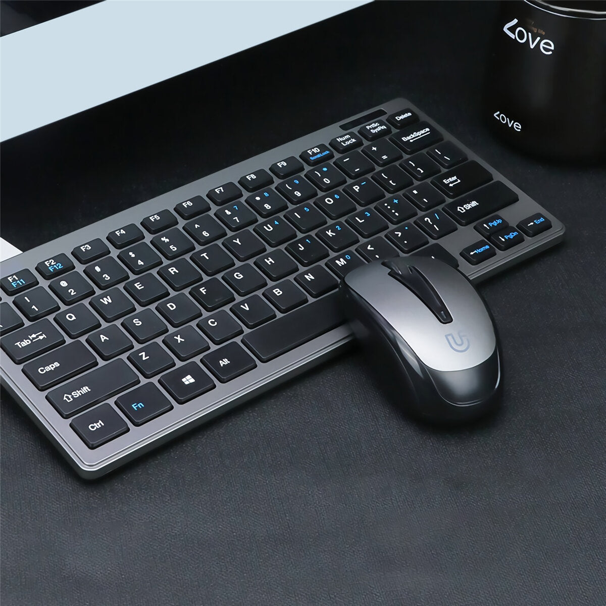 Wireless Keyboard & Mouse Set Business Office Silent 78 Keys Keyboard 1200DPI Mouse Kit for MAC OS Windows