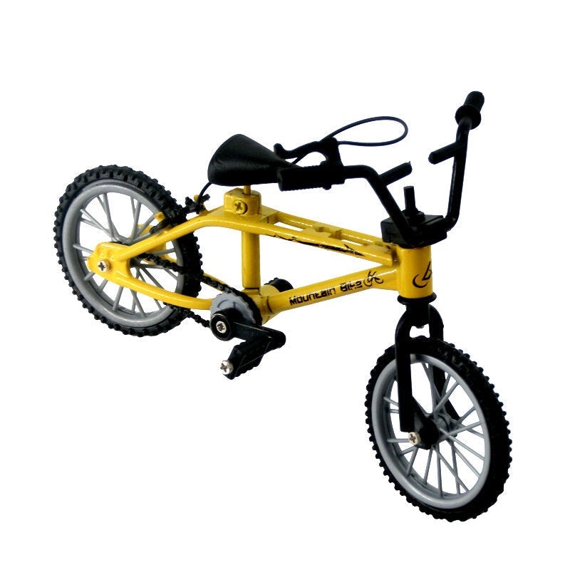 Mini Simulation Alloy Finger Bicycle Retro Double Pole Model w/ Spare Tire Diecast Toys With Box Packaging