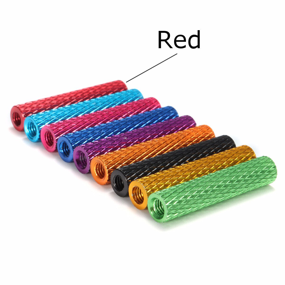 10Pcs M3 25mm Knurled Standoff Aluminum Alloy Anodized Spacer
