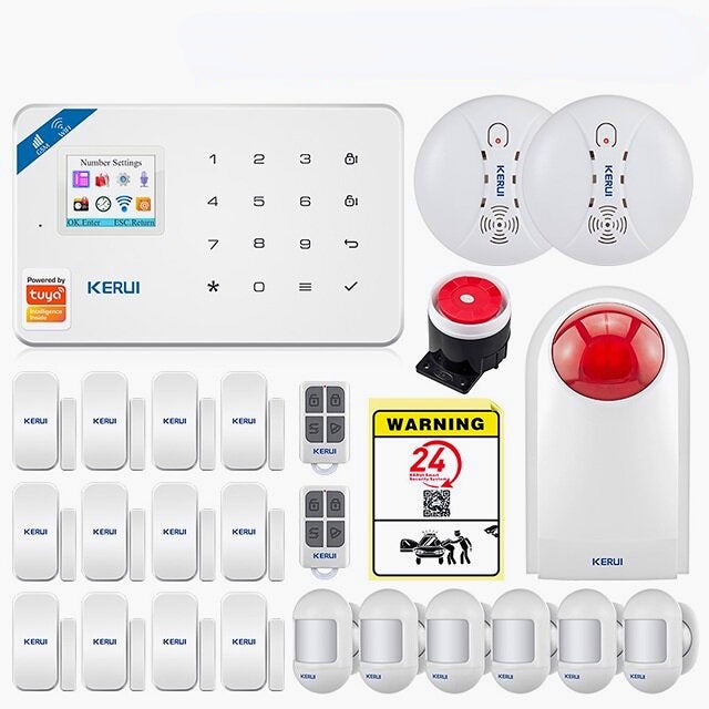 Smart WIFI GSM Security Alarm System Burglar Motion Detector Smoke Door Window Sensor Works with Alexa Home