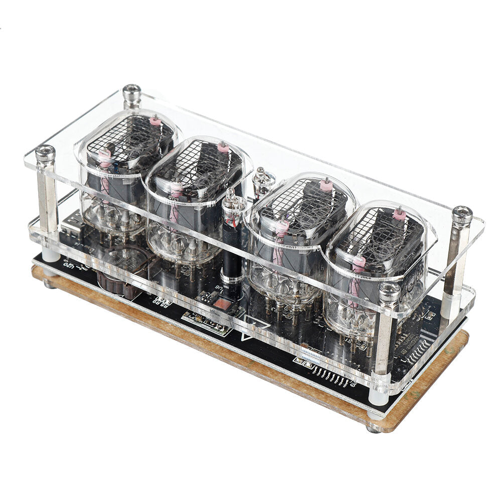 Glow Tube Clock Cyberpunk Geek Creative Gift Decoration 6 Background Light Colors with Electronic Tube