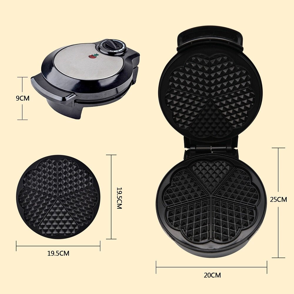 Electric Waffle Maker 1200W Non-stick Iron Baking Machine Breakfast for Home