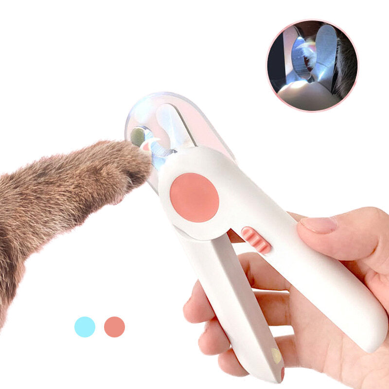 Dog Painless Nail Clippers With LED Light Anti-spatter Grooming