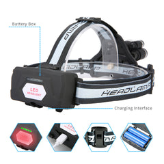 1000LM 5 LED Headlight 5 Modes Adjustable Flashlight IPX6 Waterproof Rechargeable Work Lamp Outdoor Camping Cycling