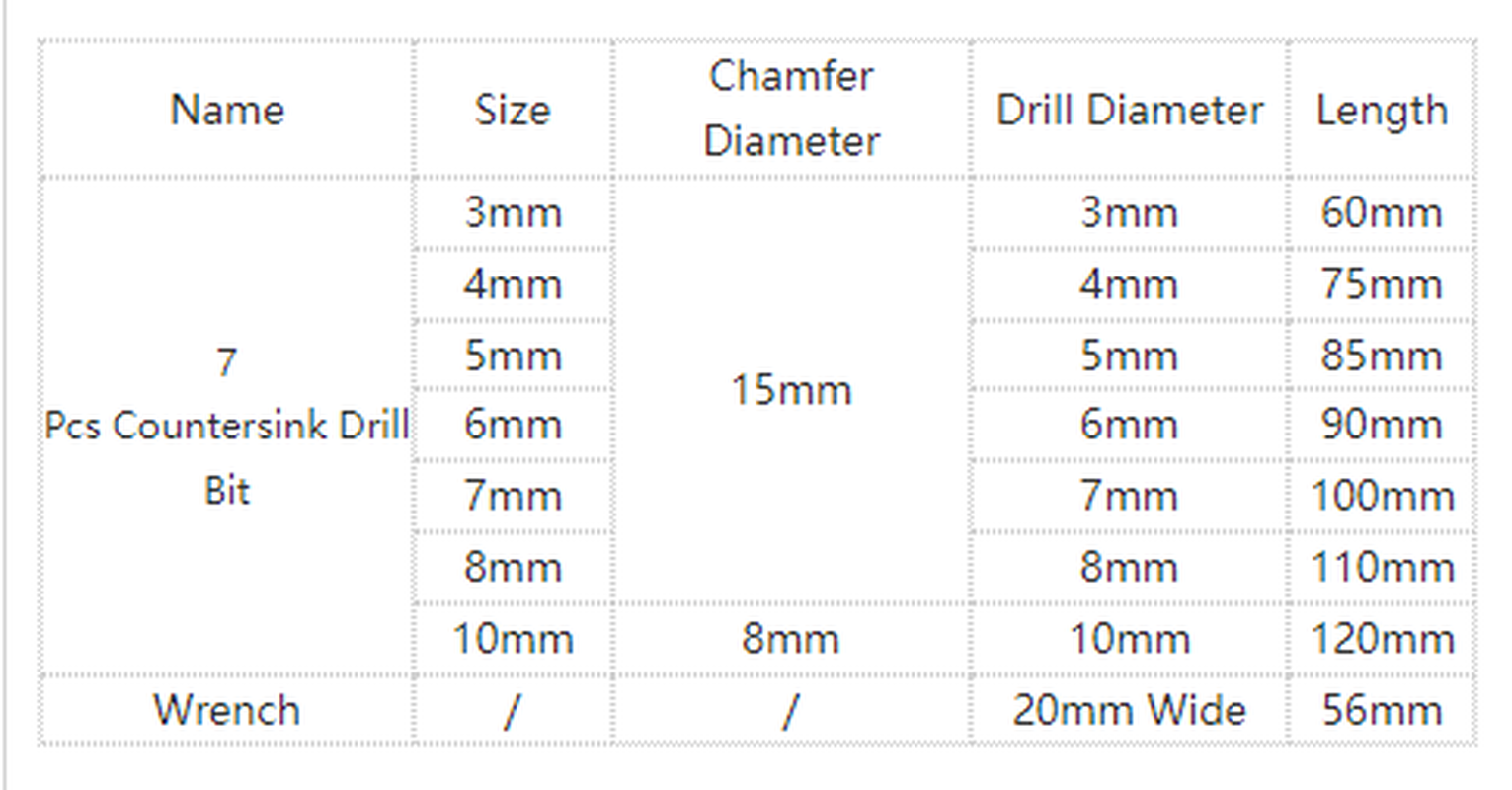 7/8Pcs 3-10mm Round Shank Titanium Coated Countersink Drill Bit Set Replacement Three Point Carpentry Boring Tool Woodworking With Hexagon L-Wrench