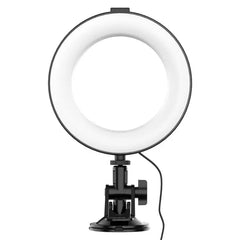 Ring Light LED Video Light Video Conference Light with Suction Cup Laptop Live Streaming Fill Light 6 Inches 3200k-6500k