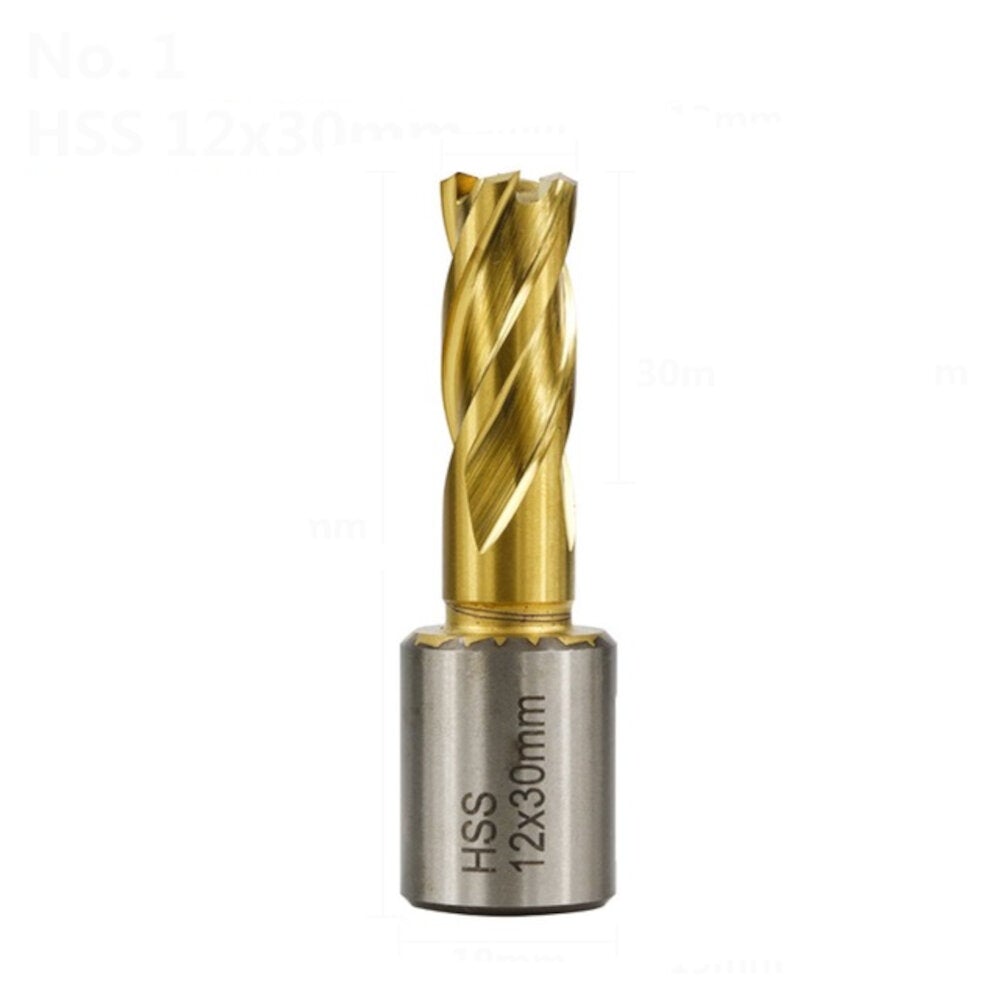 HSS Hollow 12-42mm Cutting Diameter Titanium Coated Core Drill Bit For Metal Cutting Weldon Shank Magnetic