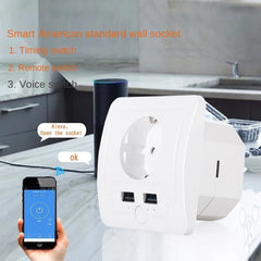 WiFi Smart Wall Socket European Electric Outlet Wireless Remote Control EU Plug Compatible With Amazon Alexa Google Assitant IFTTT
