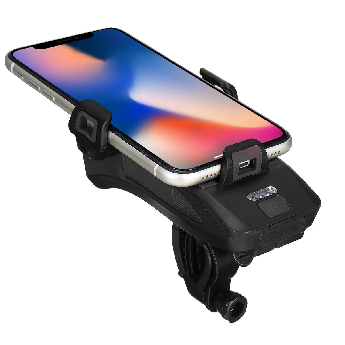 Bike Phone Holder Light Waterproof Horn Power Bank 2000mah 4 in 1