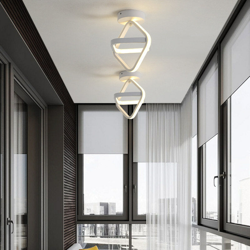 AC85-265V Modern LED Ceiling Lamp Dual Ring Chandeliers Fixture Living Room Pendant Light