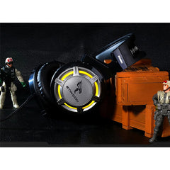 Gaming Headset USB Jack 7.1 Channel 40mm Sound Unit LED Light Lightweight Gaming Headphone with Noise-canceling Mic for PS4 Computer PC Gamer