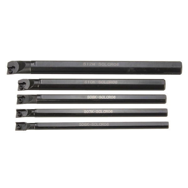 5pcs 6/7/8/10/12mm Lathe Boring Bar Tunring Tool With 5pcs CCMT0602 Insert