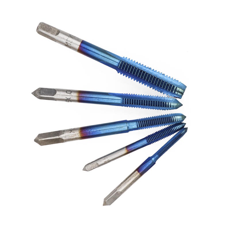 5Pcs M3-M8 Blue Coated Machine Screw Tap Drill Set Straight Flute Metric Thread Tap Drill Bit