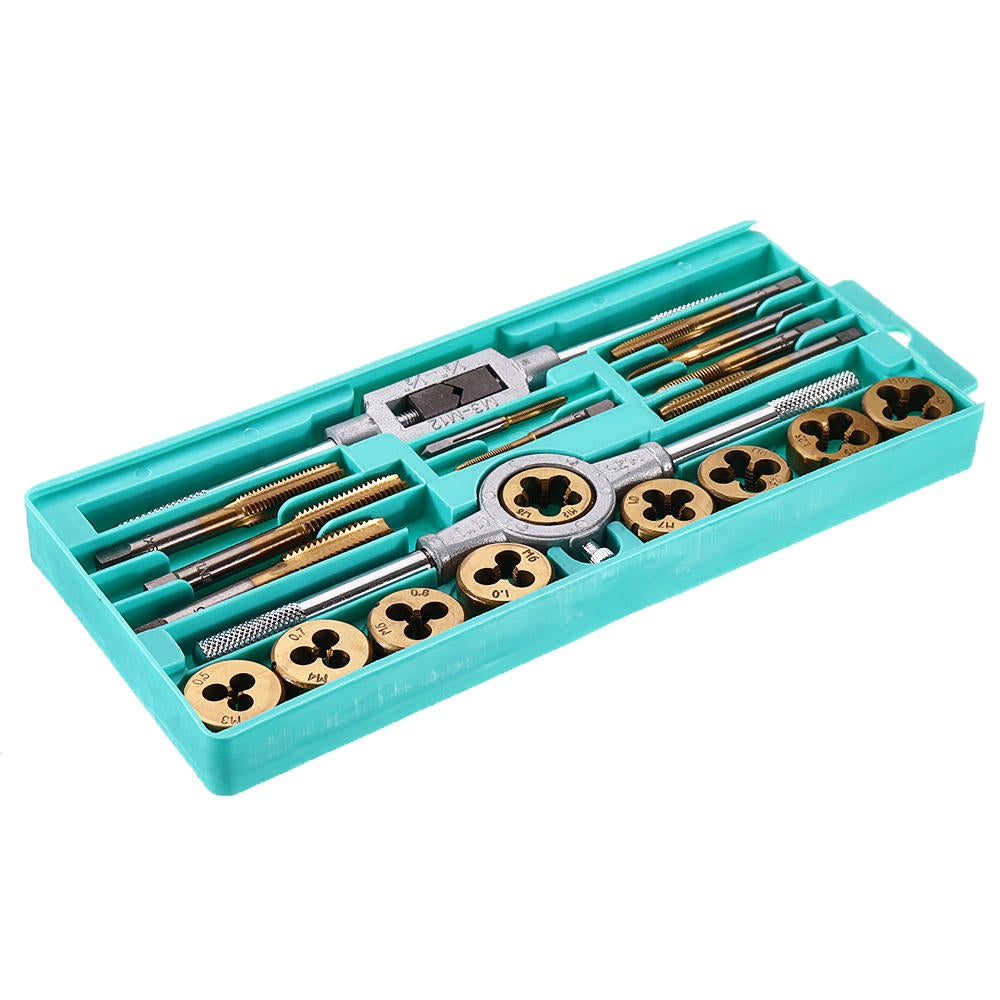 20pcs Alloy Steel M3-M12 Screw Thread Metric Plugs Taps Tap Wrench Die Wrench Set